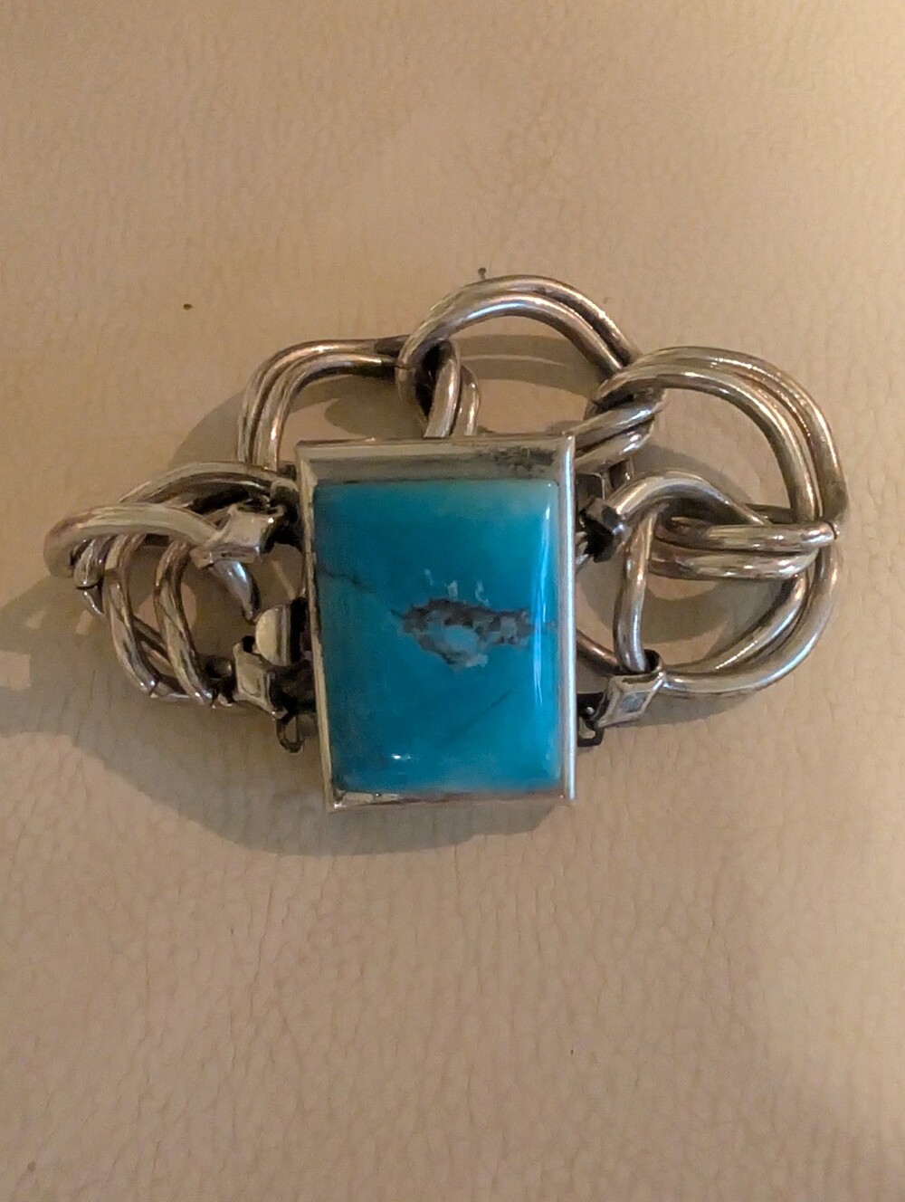 Sterling Silver Vintage Bracelet with Turquoise Stone